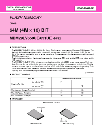 Datasheet MBM29LV650UE-90 manufacturer Fujitsu