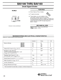 Datasheet BAV103 manufacturer General Semiconductor