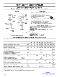 Datasheet FEP16 manufacturer General Semiconductor