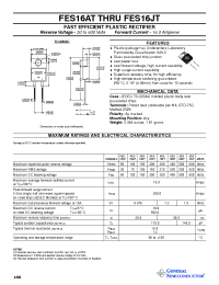 Datasheet FES16DT manufacturer General Semiconductor