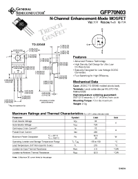 Datasheet GFP70N03 manufacturer General Semiconductor