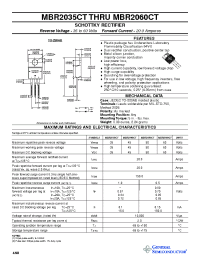 Datasheet MBR2045CT manufacturer General Semiconductor