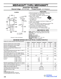 Datasheet MBR4035PT manufacturer General Semiconductor