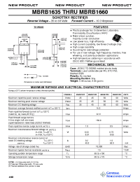 Datasheet MBRB1635 manufacturer General Semiconductor
