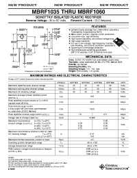 Datasheet MBRF1035 manufacturer General Semiconductor