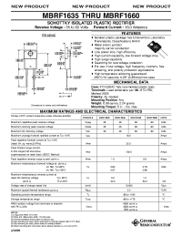Datasheet MBRF1635 manufacturer General Semiconductor