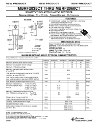 Datasheet MBRF2035CT manufacturer General Semiconductor