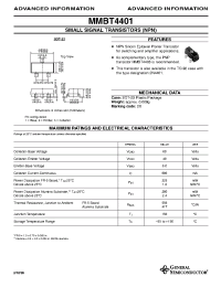 Datasheet MMBT4401 manufacturer General Semiconductor