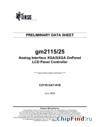 Datasheet gm2115 manufacturer Genesis Microchip