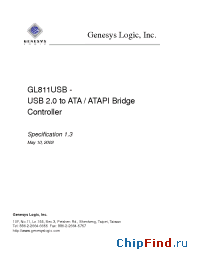 Datasheet GL811 manufacturer Genesys Logic