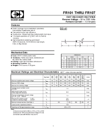 Datasheet FR102 manufacturer GOOD-ARK