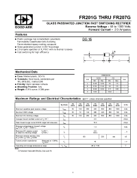 Datasheet FR201G manufacturer GOOD-ARK