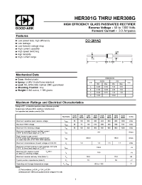 Datasheet HER303G manufacturer GOOD-ARK