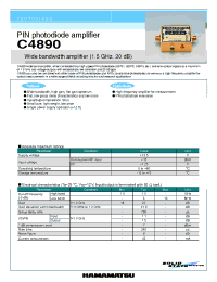Datasheet C4890 manufacturer Hamamatsu