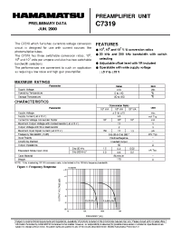 Datasheet C7319 manufacturer Hamamatsu