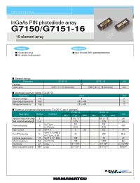 Datasheet G7150-16 manufacturer Hamamatsu