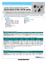 Datasheet G7881-21 manufacturer Hamamatsu