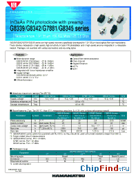 Datasheet G8342 manufacturer Hamamatsu