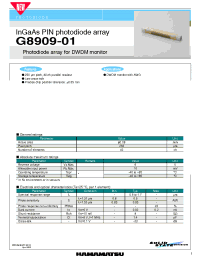 Datasheet G8909-01 manufacturer Hamamatsu