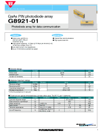 Datasheet G8921-01 manufacturer Hamamatsu