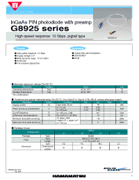 Datasheet G8925-21 manufacturer Hamamatsu