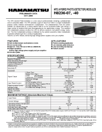 Datasheet H8236-07 manufacturer Hamamatsu