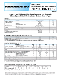 Datasheet H8711-10 manufacturer Hamamatsu