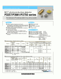 Datasheet P3257P3981P2750 manufacturer Hamamatsu