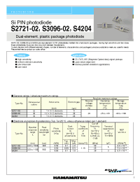 Datasheet S2721-02 manufacturer Hamamatsu