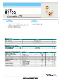 Datasheet S4402 manufacturer Hamamatsu