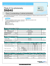 Datasheet S6840 manufacturer Hamamatsu