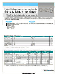 Datasheet S6874-10 manufacturer Hamamatsu