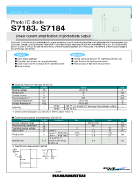 Datasheet S7184 manufacturer Hamamatsu