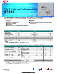 Datasheet S7858 manufacturer Hamamatsu