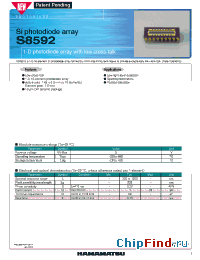 Datasheet S8592 manufacturer Hamamatsu