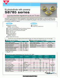Datasheet S8785 manufacturer Hamamatsu