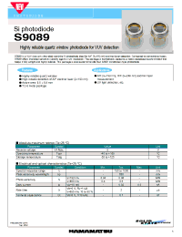 Datasheet S9089 manufacturer Hamamatsu