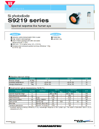 Datasheet S9219 manufacturer Hamamatsu