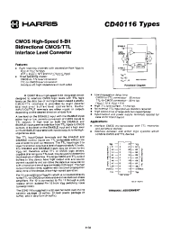 Datasheet CD40116H manufacturer Harris