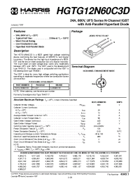 Datasheet HGTG12N60C3D manufacturer Harris