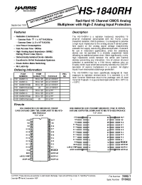 Datasheet HS1-1840RH-Q manufacturer Harris