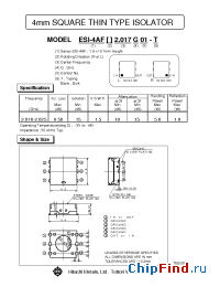 Datasheet ESI-4AFR2.017G01 manufacturer Hitachi Metals