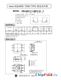 Datasheet ESI-4AGL1.489G01 manufacturer Hitachi Metals