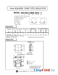 Datasheet ESI-7SGL0.836M04-T manufacturer Hitachi Metals