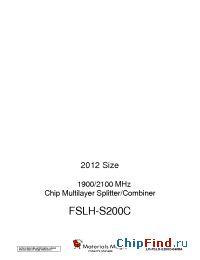 Datasheet FSLH-S200C manufacturer Hitachi Metals