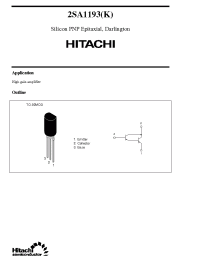 Datasheet 2SA1193 manufacturer Hitachi