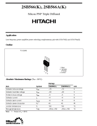 Datasheet 2SB566K manufacturer Hitachi