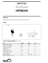 Datasheet 2SB727K manufacturer Hitachi