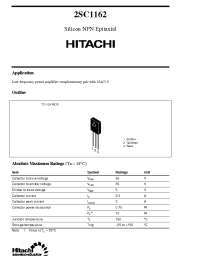 Datasheet 2SC1162 manufacturer Hitachi