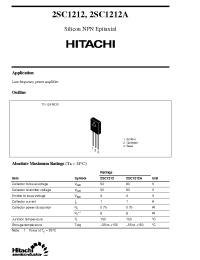 Datasheet 2SC1212 manufacturer Hitachi